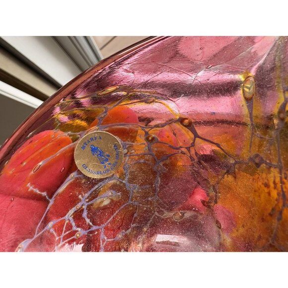 Malta Glassworks MTARFA Jack in Pulpit Style Dish Bowl Signed Original Label 7” - Picture 10 of 11